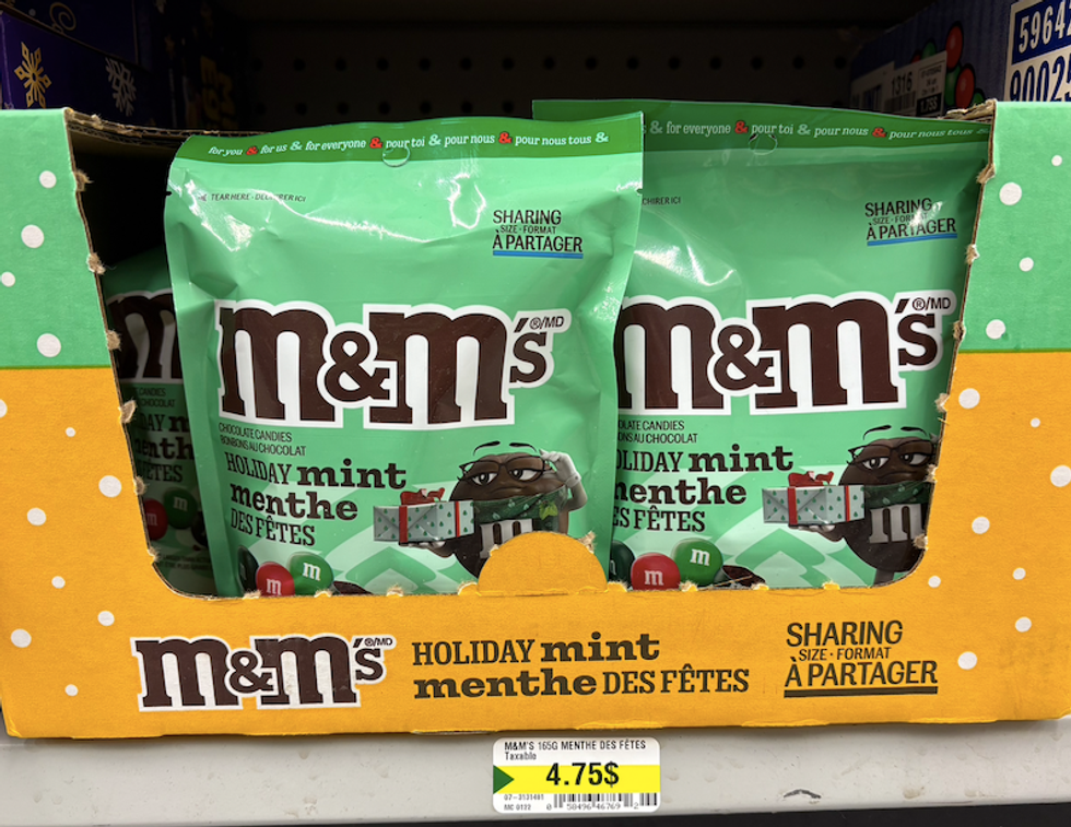 Chocolat M&M's \u00e0 la menthe.