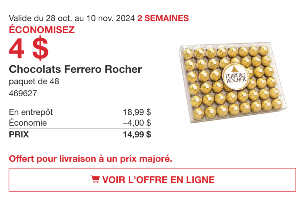 Chocolats Ferrero Rocher.