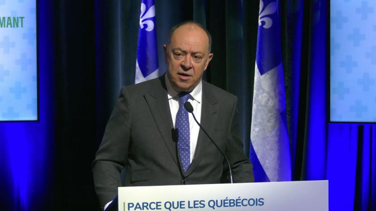 Christian Dubé en conférence de presse, mars 2022.