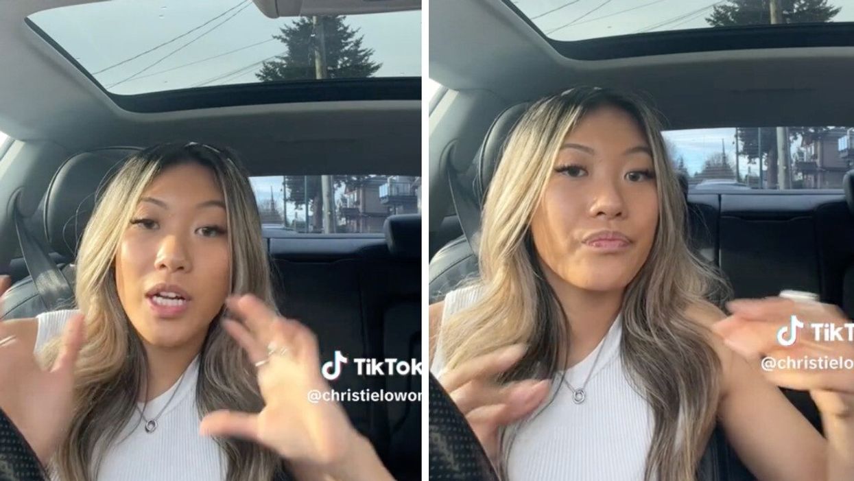 Christie Lowon talking about Vancouver on TikTok.