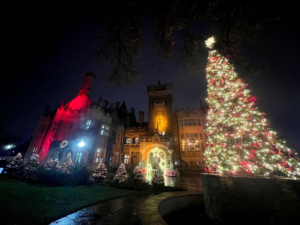 Christmas decor at Casa Loma.