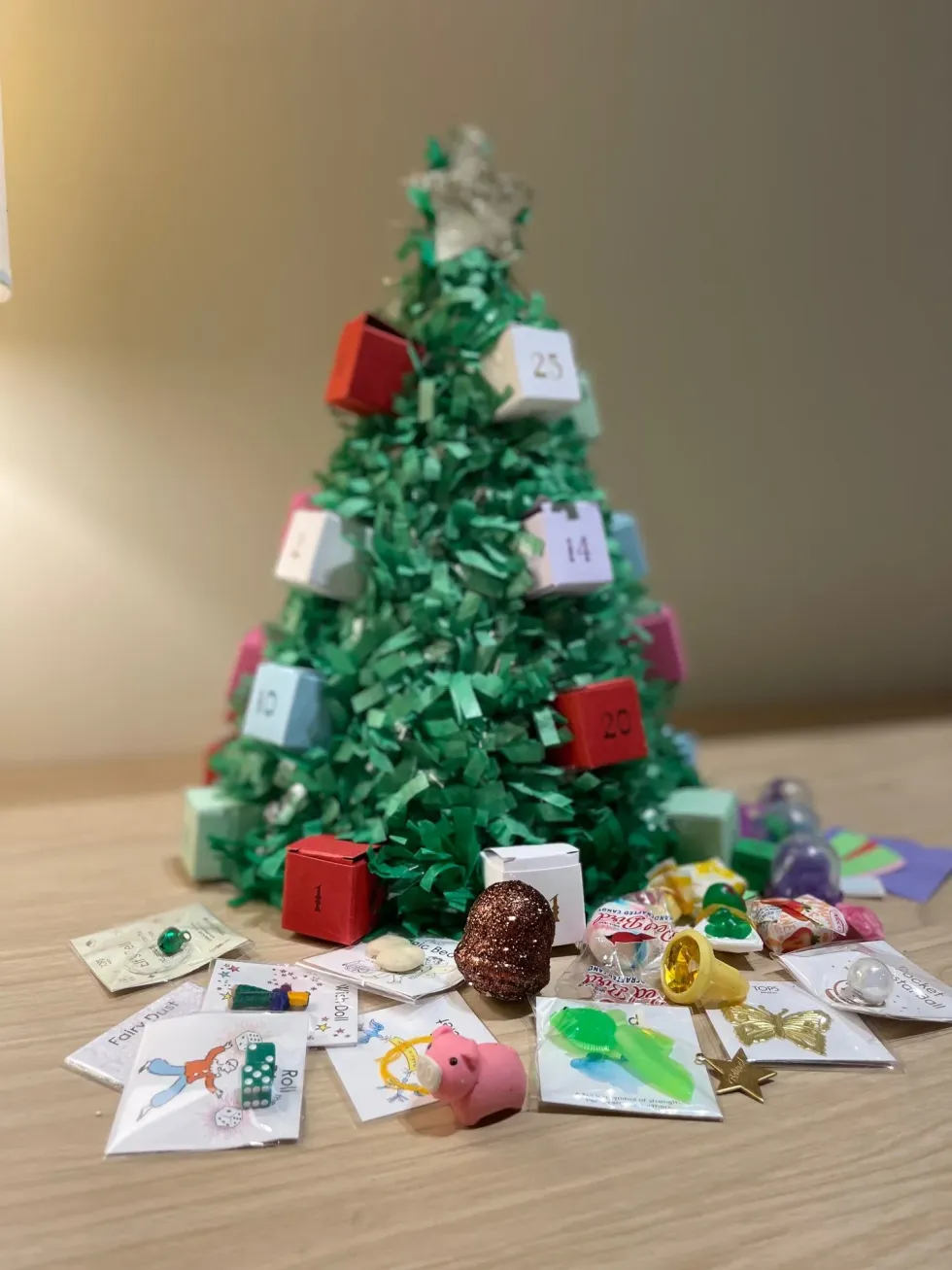 Christmas tree advent calendar.