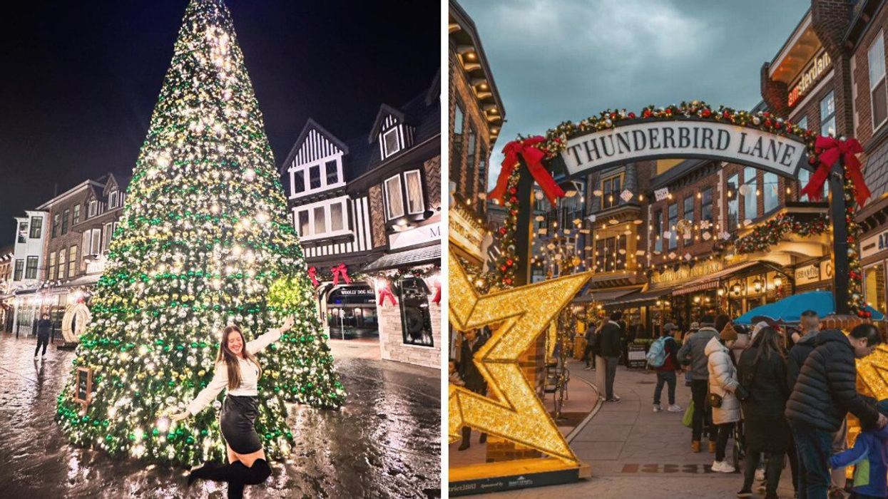 Christmas Village in BC. Right: Distract 1881.