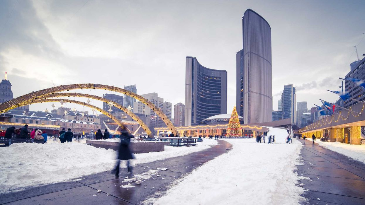 Christmastime in Nathan Phillips Square, Toronto.