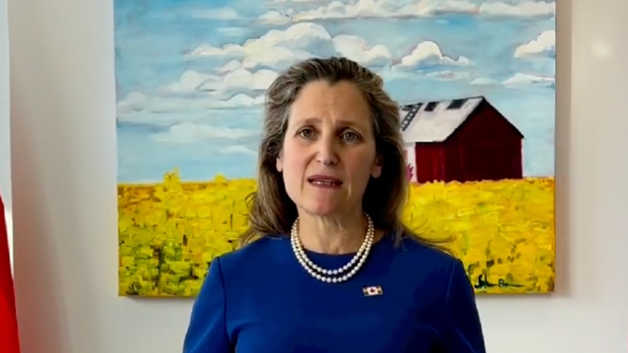 Chrystia Freeland speaking.