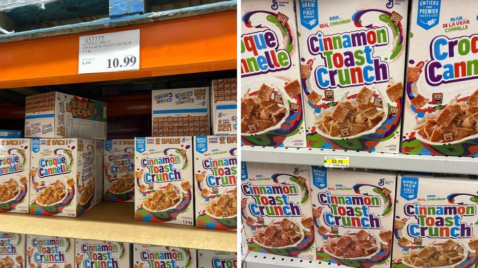 cinnamon toast crunch cereal at costco and dollarama