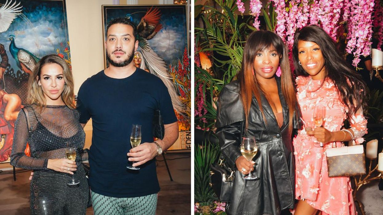 Cintia De Sa d'OD et son amoureux Karim. Droite : Anne-Lovely Étienne et son amie.