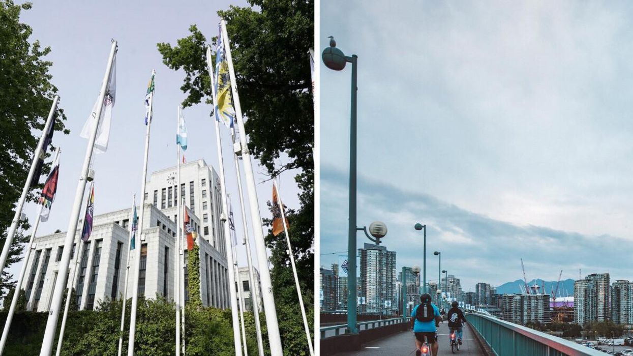 City Hall. Right: Vancouver views.