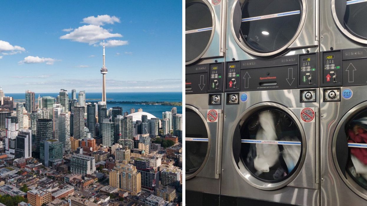 City of Toronto. Right: Laundry machines.