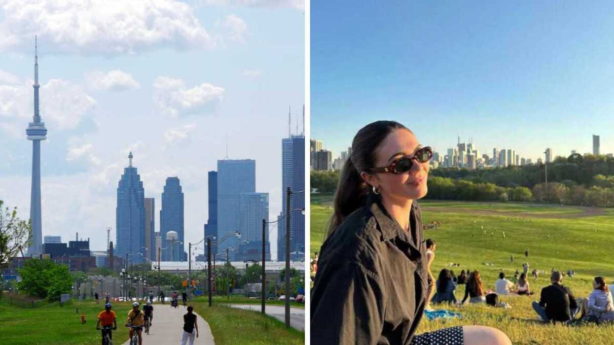 City of Toronto. Right: Person in Toronto.