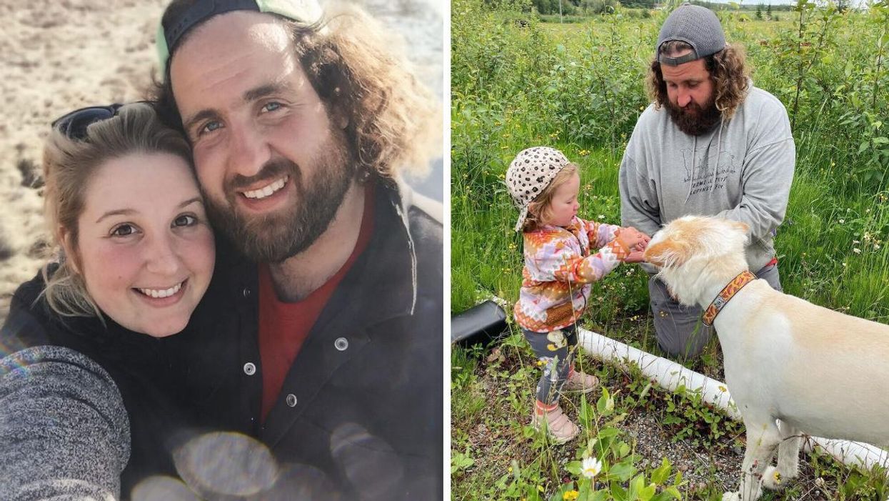 Clara Choquette et Gabriel Picard de L'ADLP5. Droite : Gabriel de L'amour est dans le pré et sa fille.