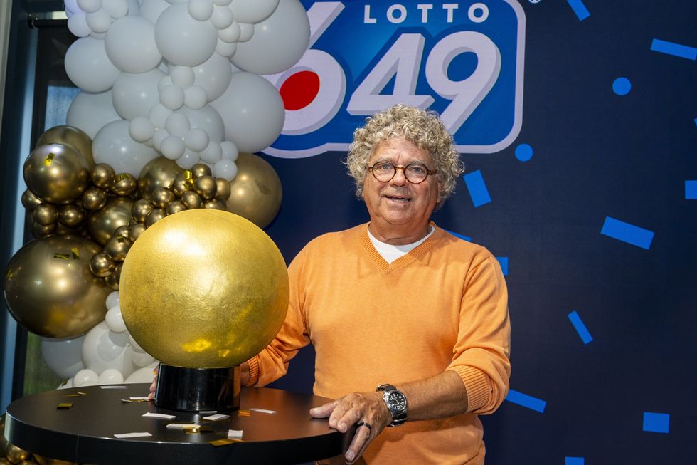claude boucher with lotto 6/49 gold ball