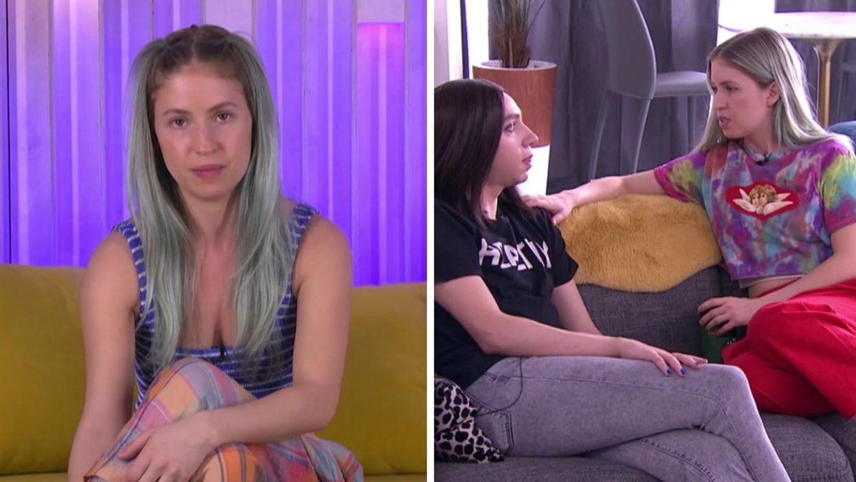 Claudia Bouvette à Big Brother Célébrités. Droite : Tranna Wintour et Claudia Bouvette à Big Brother Célébrités.