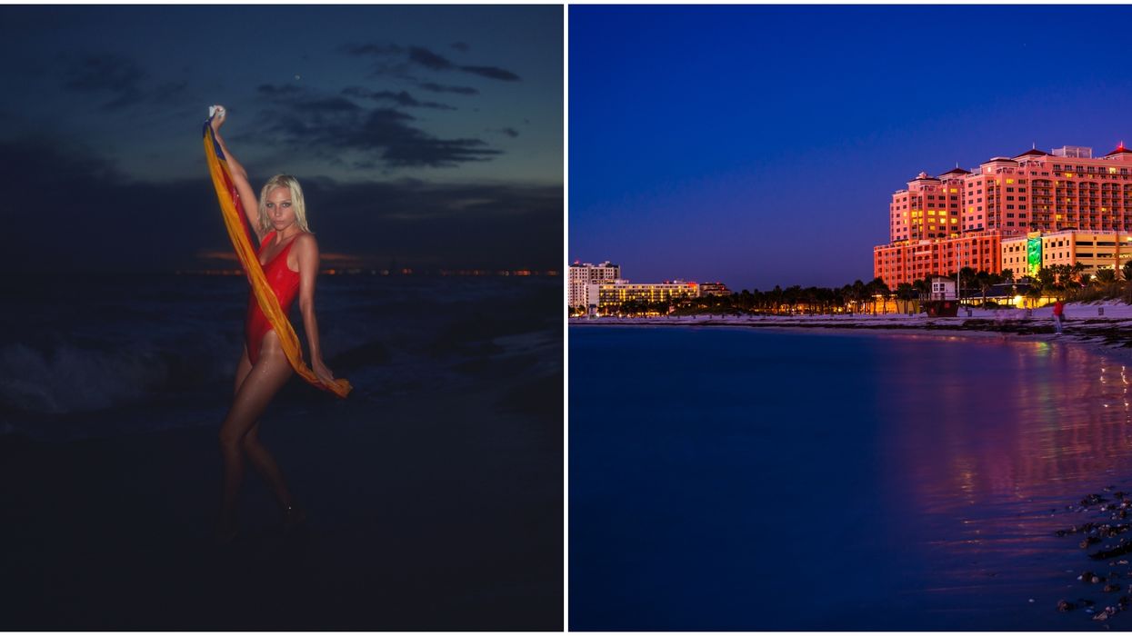 clearwater beach at night