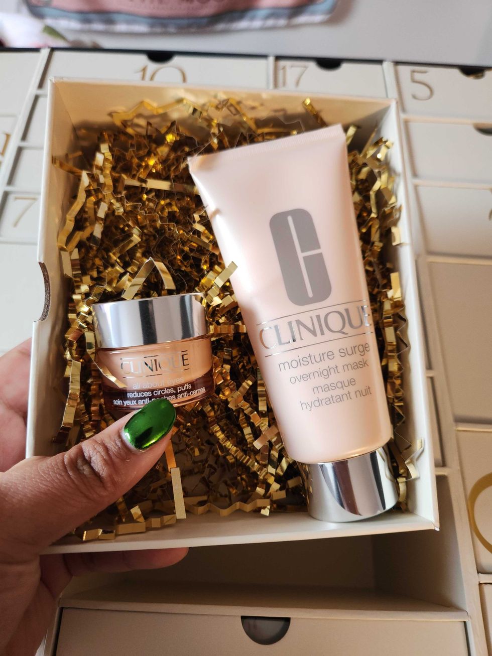 Clinique Moisture Surge Overnight Mask and Clinique All About Eyes.