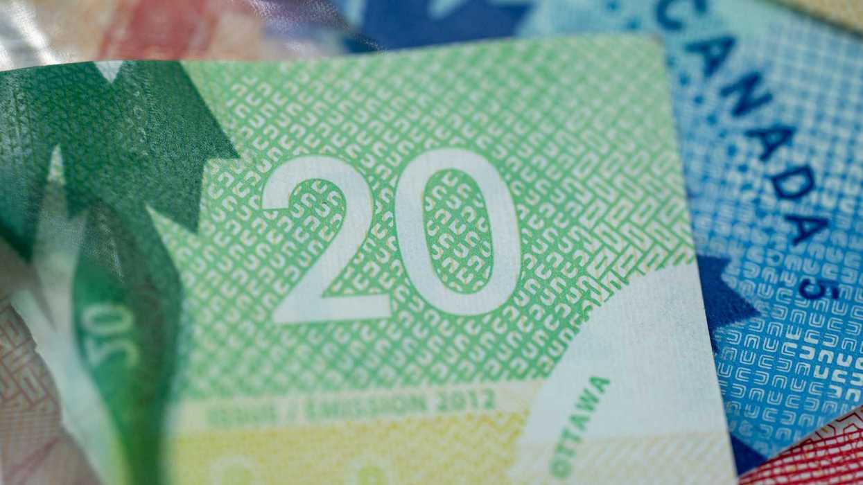 close up of green $20 canadian bill