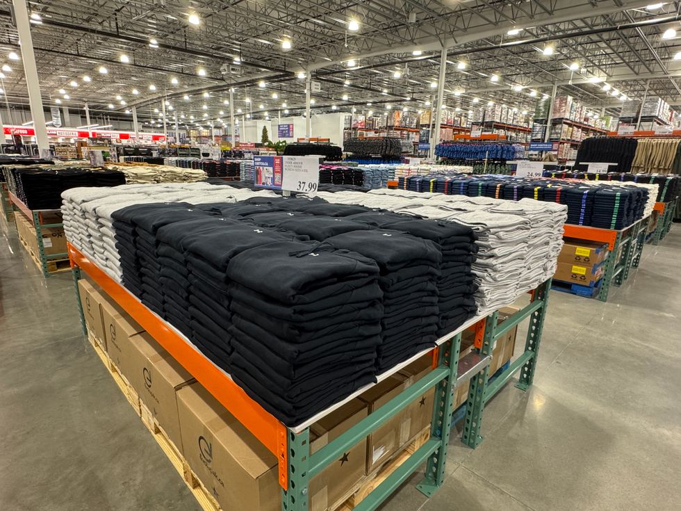 Clothes at the new Costco in Newmarket.