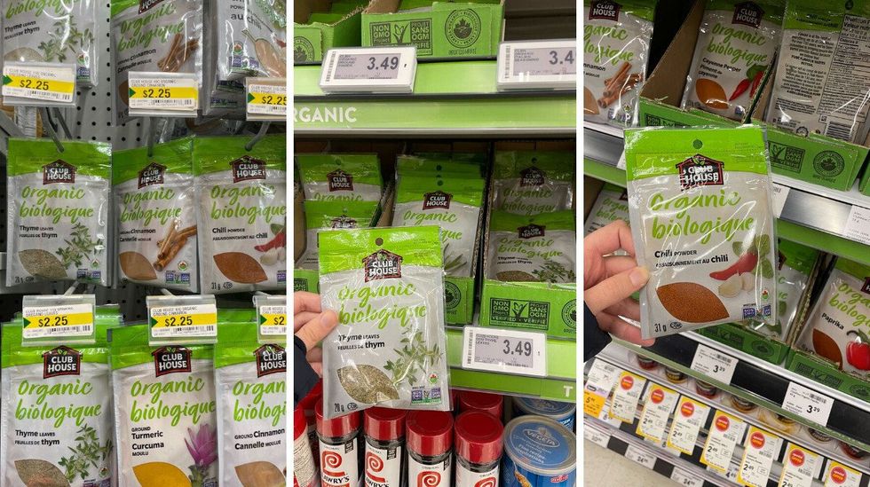 club house organic spices and herbs at dollarama, fortinos and sobeys