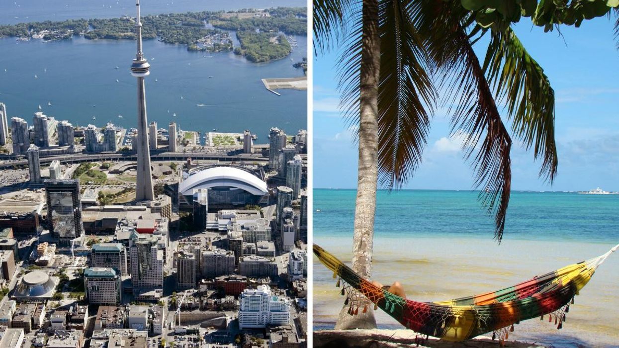 CN Tower. RIght: Dominican Republic