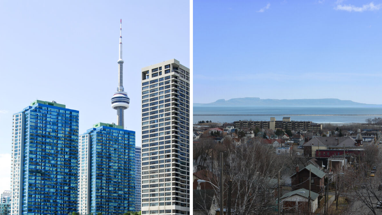 CN Tower. Right: Thunder Bay.