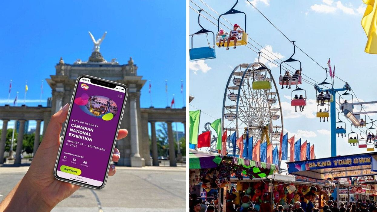 CNE tickets online. Right: The Canadian National Exhibition.