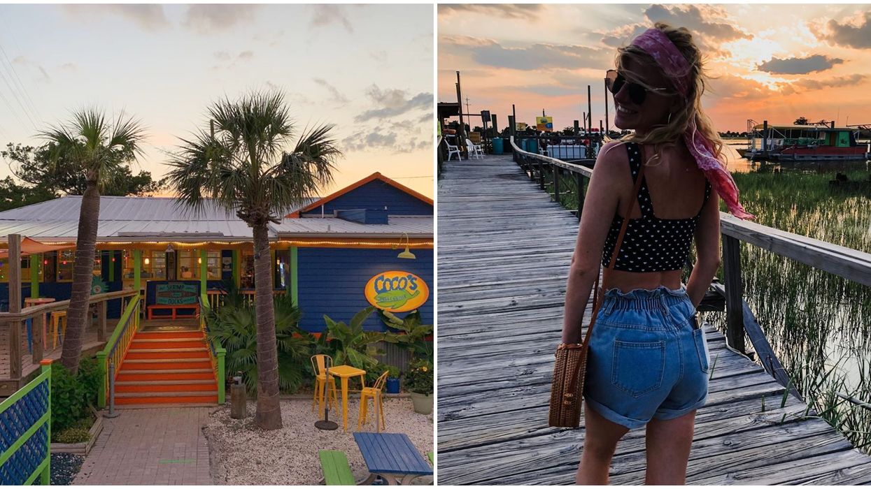 CoCo's Sunset Grille Restaurant In Georgia Tybee Island Is Colorful With Waterfront Views