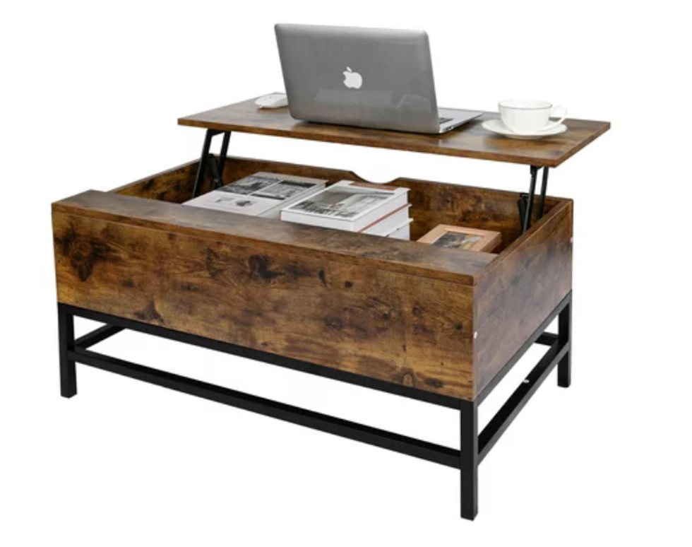 Coffee table with hidden compartment.