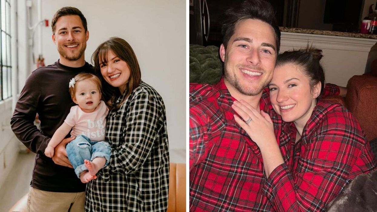 Colby Kissinger, Madlyn Ballatori and their daughter Josie. Right: Colby Kissinger and Madlyn Ballatori.
