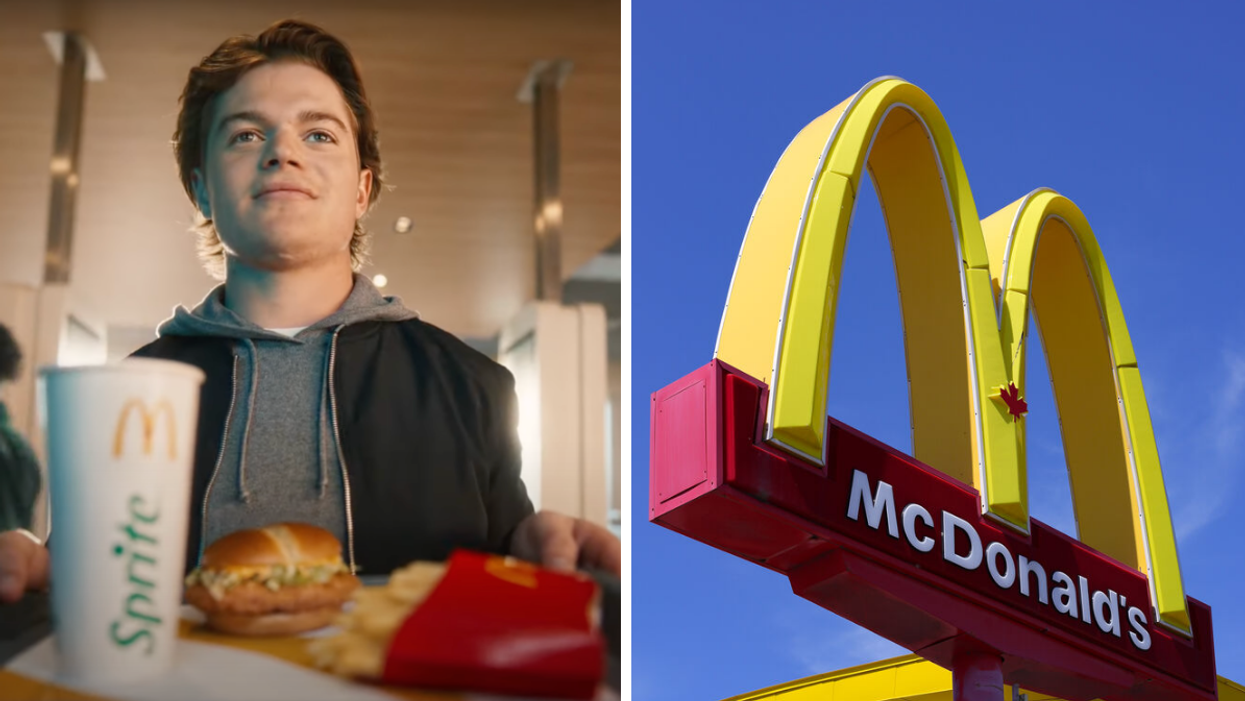 Cole Caufield. Droite : McDonald's.
