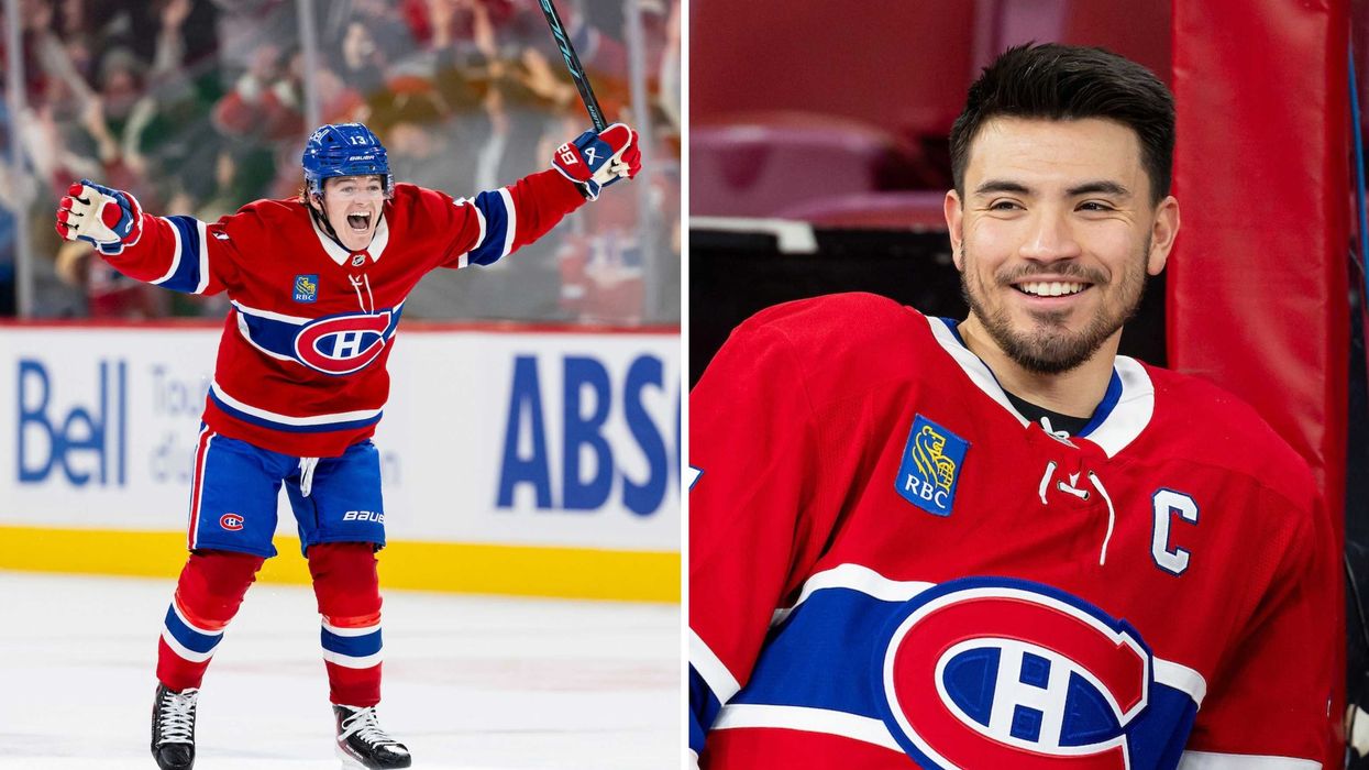 Cole Caufield. Droite : Nick Suzuki