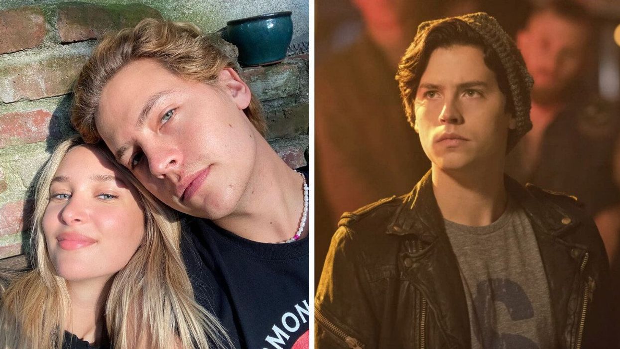 Cole Sprouse et Ari Fournier. Droite : Cole Sprouse dans Riverdale.