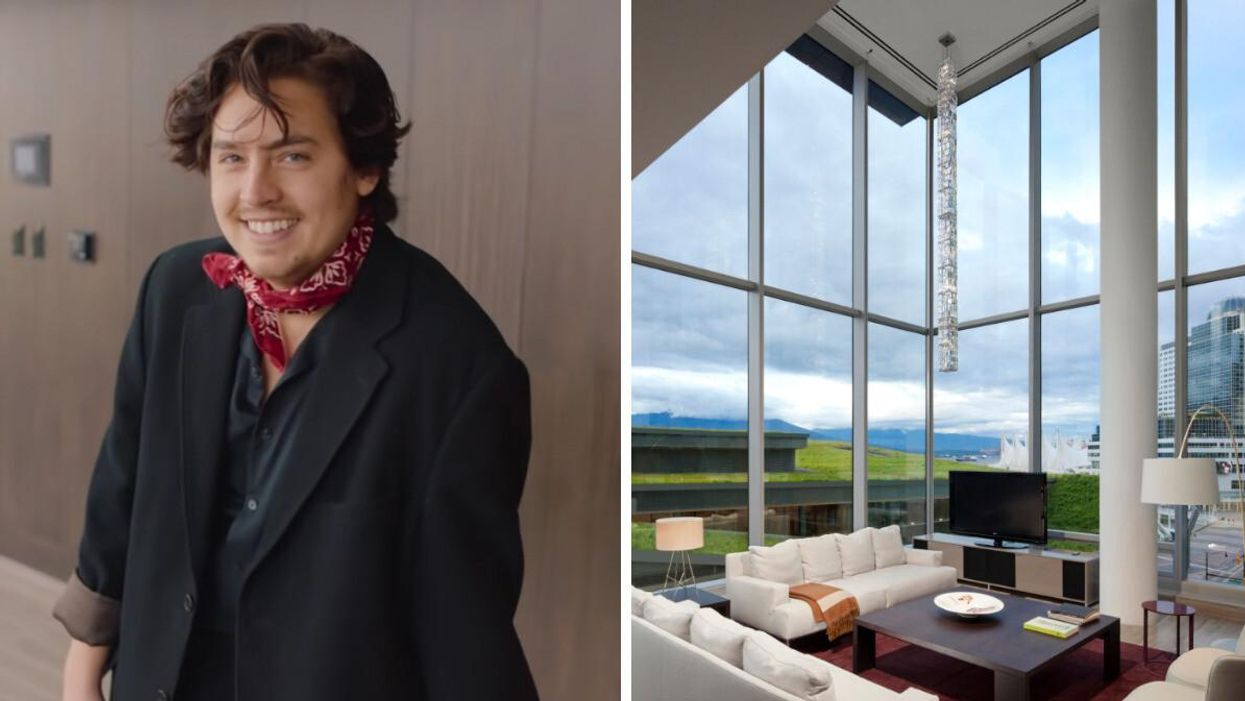 Cole Sprouse. Right: Fairmont Chairman's Suite.