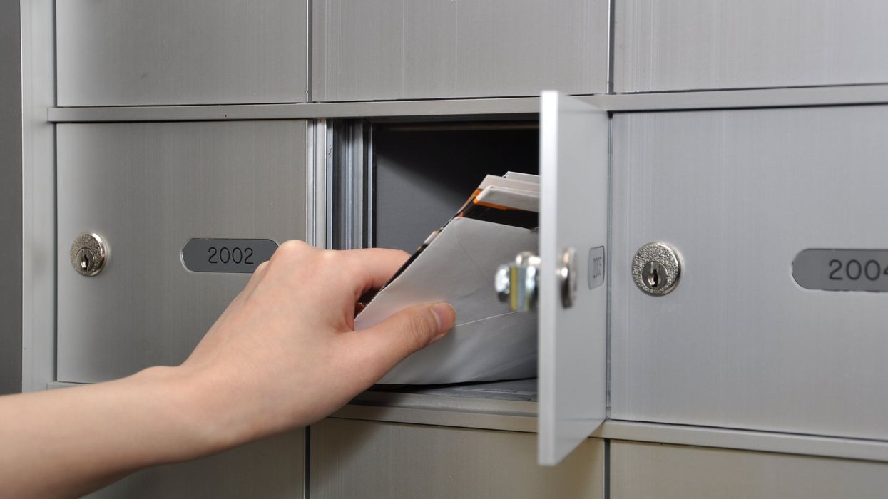 Collecting letters from a mailbox.