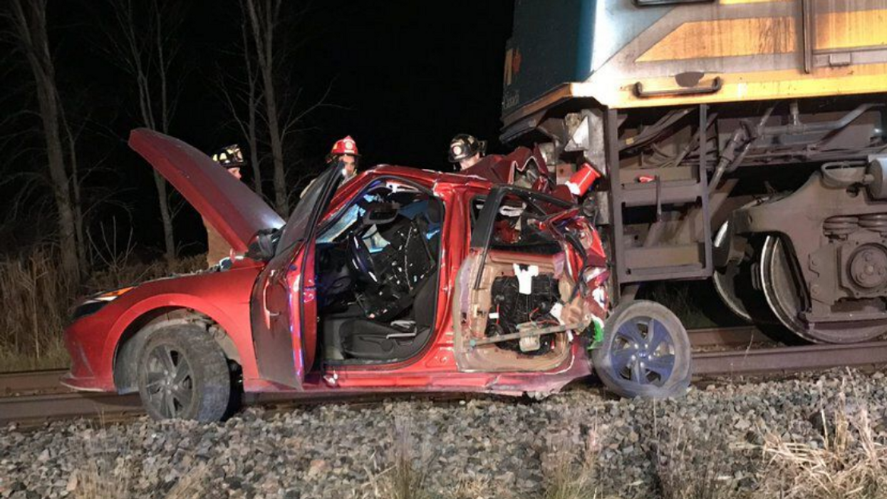 Collision between a Via Rail Train and car in Ottawa.