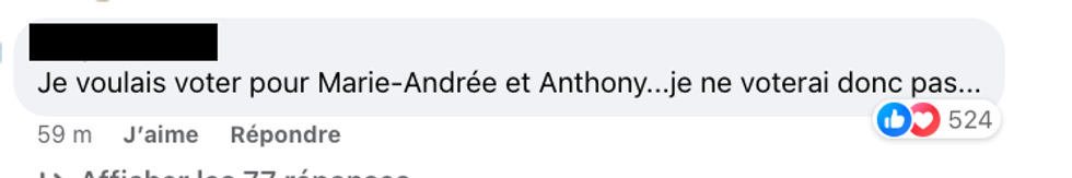 Commentaire d'un fan d'Occupation Double qui ne votera pas.
