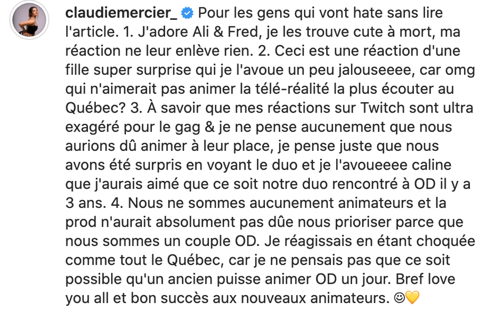 Commentaire de Claudie Mercier.