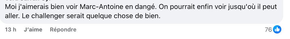 Commentaire de fan sur la page Facebook de Star Acad\u00e9mie.