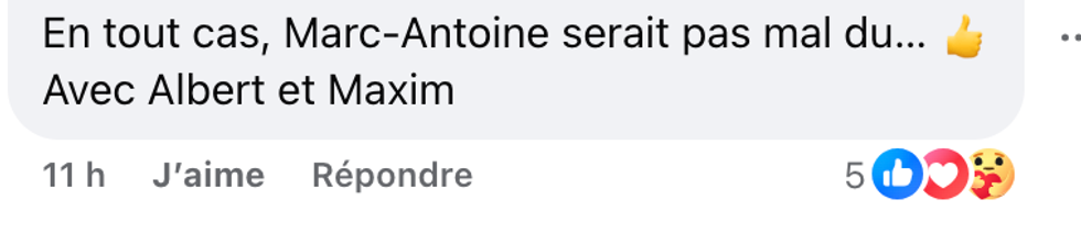 Commentaire de fan sur la page Facebook de Star Acad\u00e9mie.