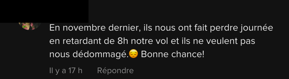 Commentaire de TikTok.