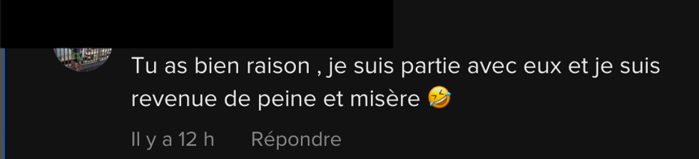 Commentaire de TikTok.