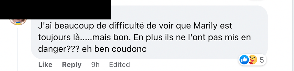 Commentaire Facebook.