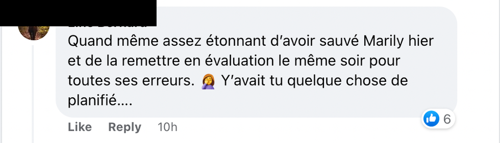 Commentaire Facebook.