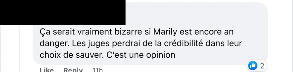 Commentaire Facebook.