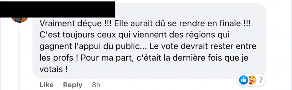Commentaire Facebook.