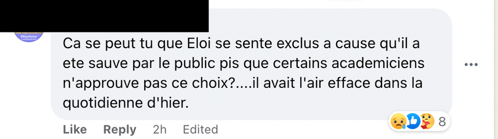 Commentaire Facebook.