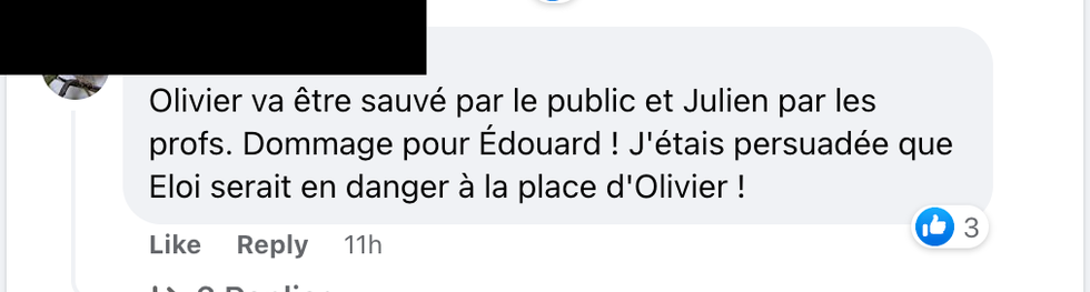 Commentaire Facebook.