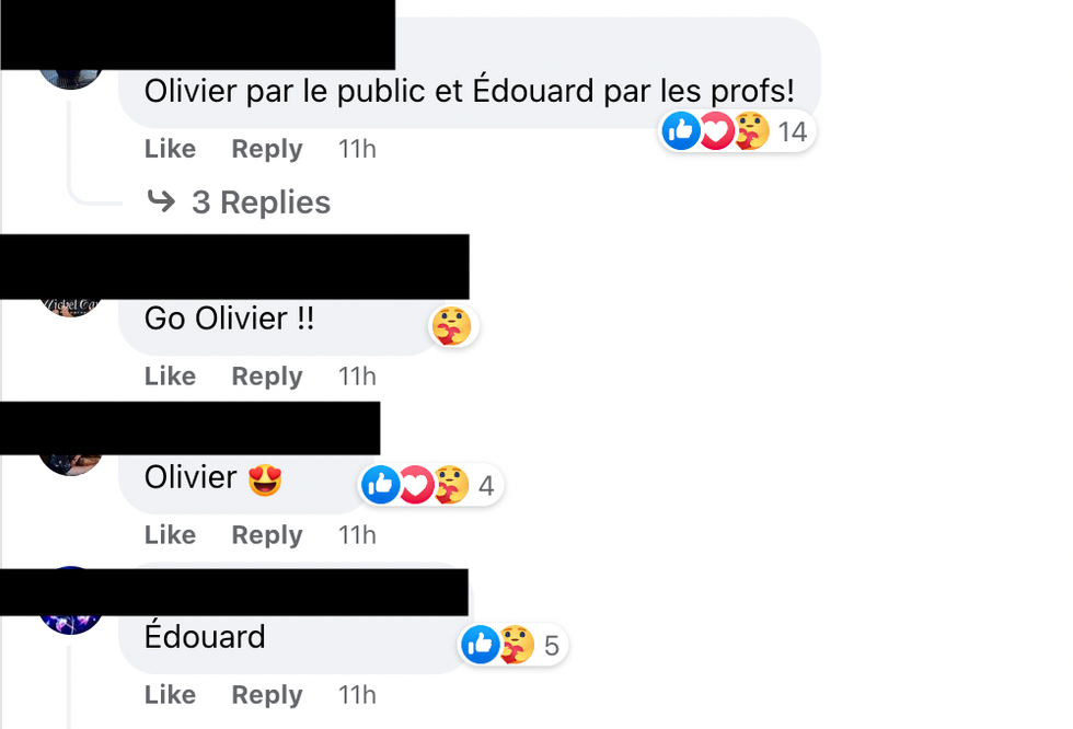 Commentaire Facebook.