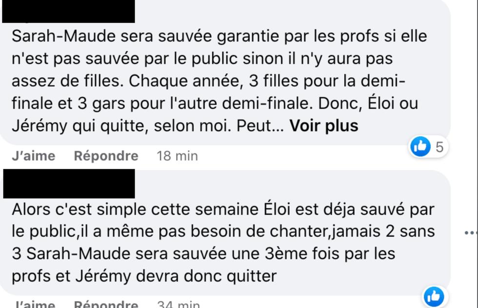Commentaire Facebook.