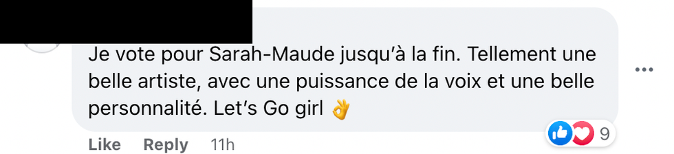Commentaire Facebook.