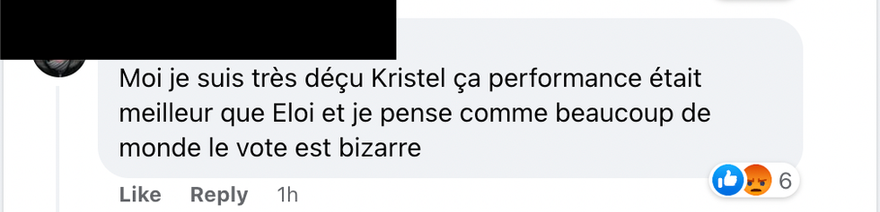 Commentaire Facebook.